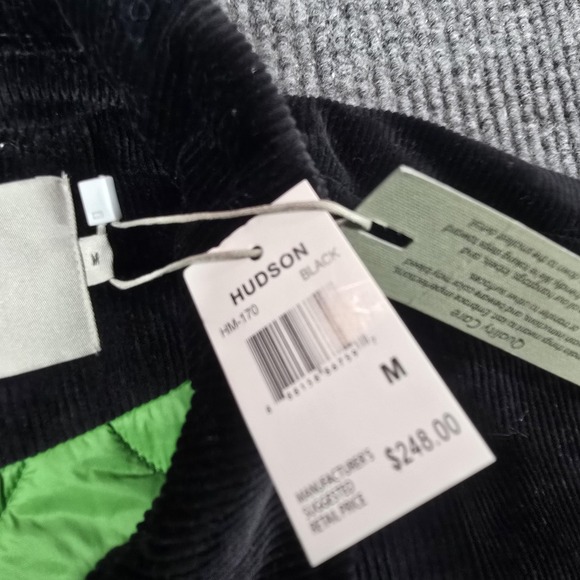 Hudson Varsity Jacket Men Medium Black Corduroy College Free Thinkers HM-170 NEW - Picture 9 of 14